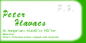 peter hlavacs business card